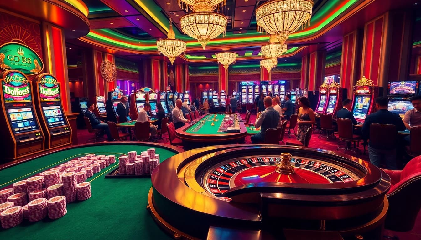 Experience the thrill of GO 88 with vibrant casino games and luxurious gambling settings.