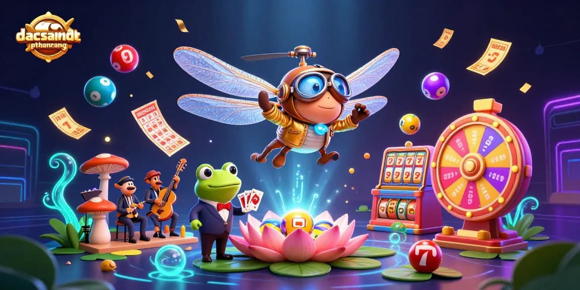 Engage with dacsandatphanrang as the dragonfly pilot and frog croupier lead an exciting casino environment.