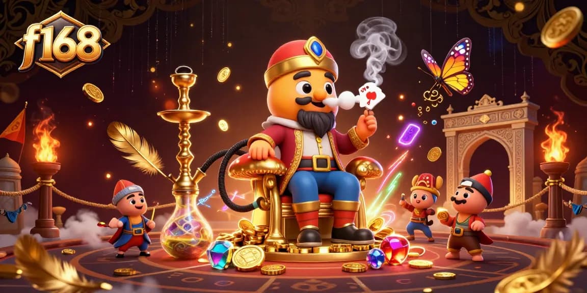 Engage in thrilling gameplay at f168 with a vibrant 3D casino scene highlighting poker elements.