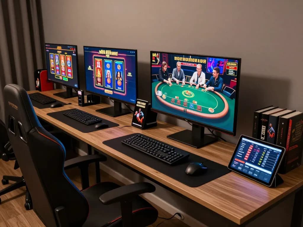 MM88 online gaming setup featuring live dealer games and bankroll tracking, showcasing responsible gambling.