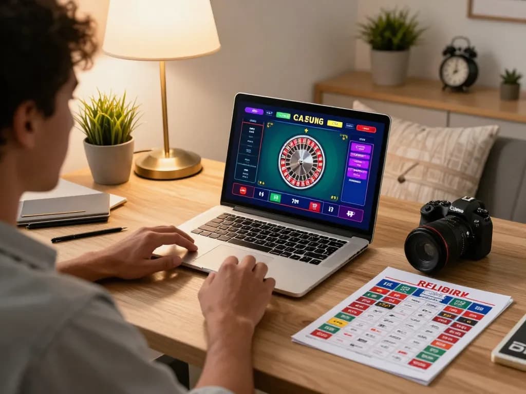 Experience vibrant online roulette gaming at https://rr88co.net/ with a focused player at a stylish home setup.