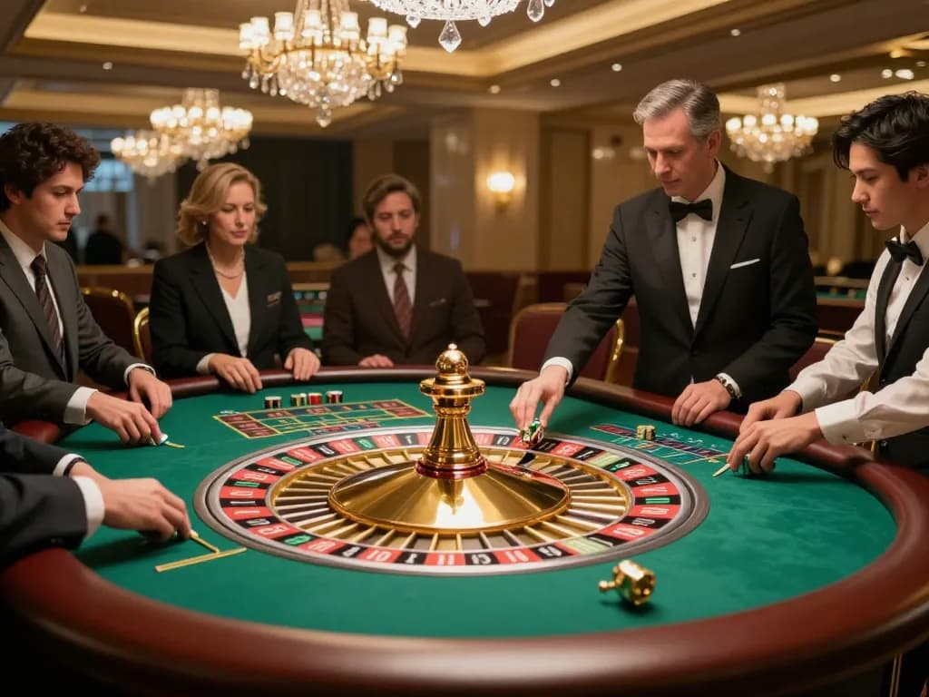 Players engaging in a roulette game at a premium casino while enjoying 88aa betting options