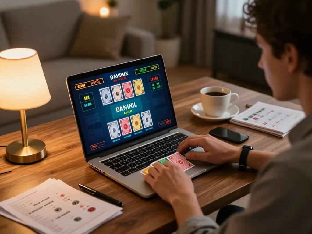Player at a stylish home desk enjoying online gaming experience with gattovolpelago interface visible