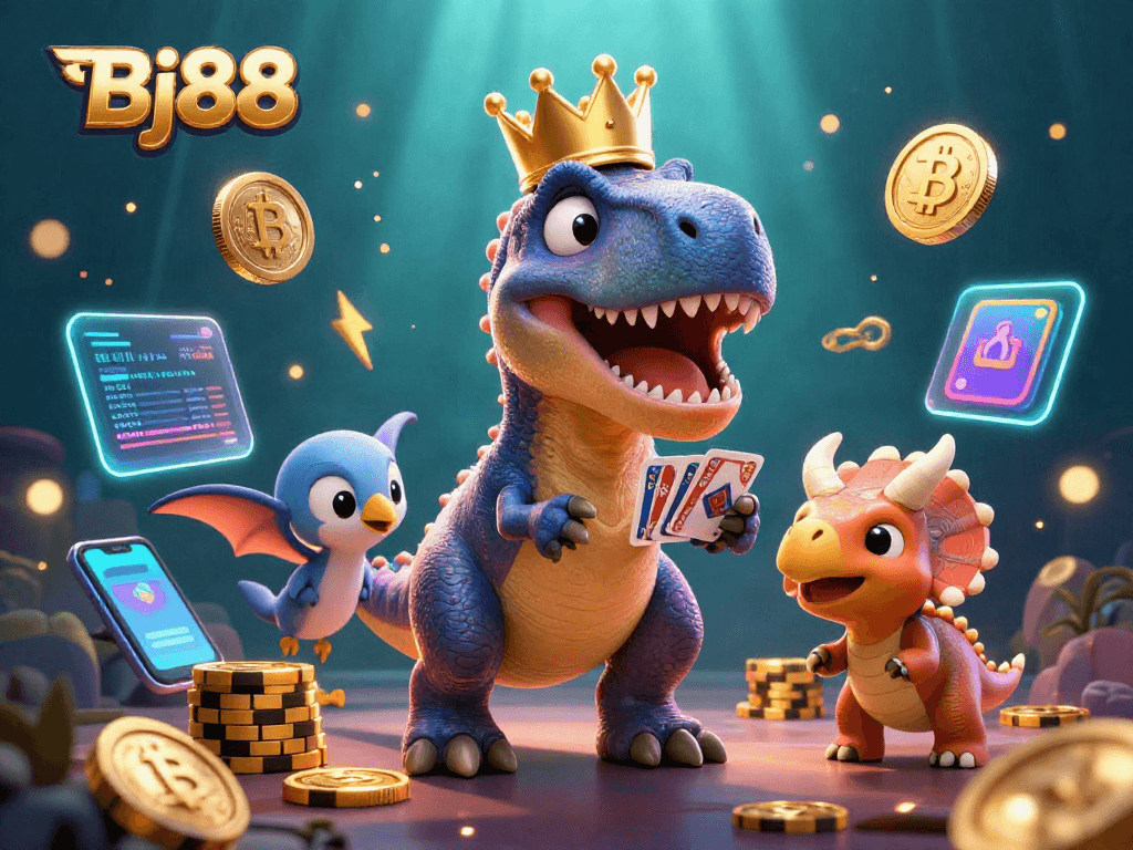 Engage in thrilling gameplay at Bj88 with fun characters and vibrant casino action.