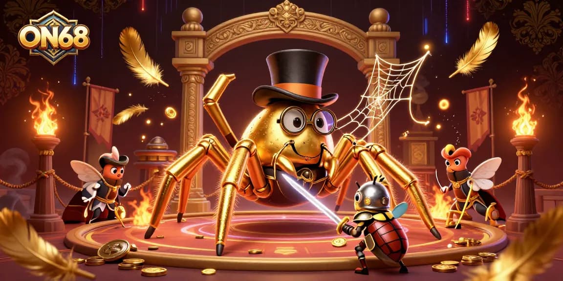 Engage in thrilling gaming at ON68 with a vibrant digital illustration showcasing a unique casino scene.