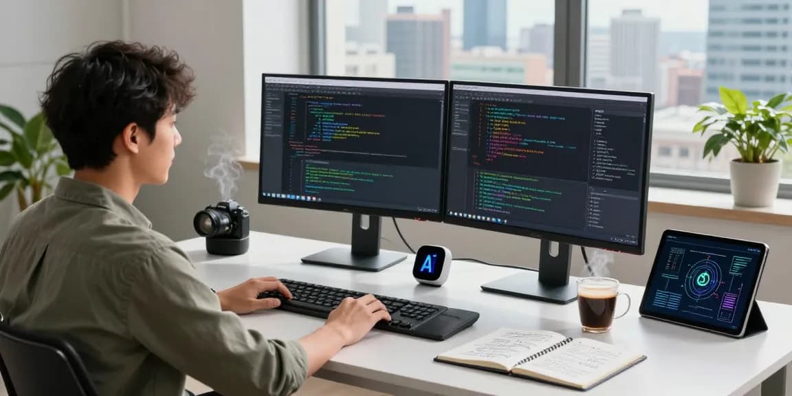 Developing innovative crush ai applications in a modern workspace filled with technology and creativity.