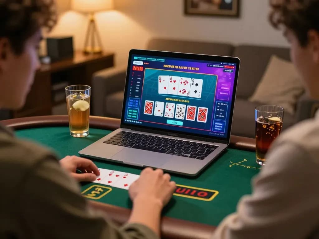 Engaged player enjoying blackjack at Canadian online casinos from home