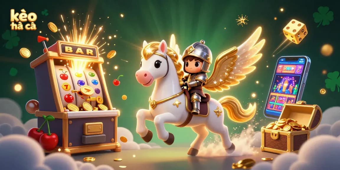 Experience winning with kèo nhà cái in action, featuring a dynamic slot machine and imaginative characters.
