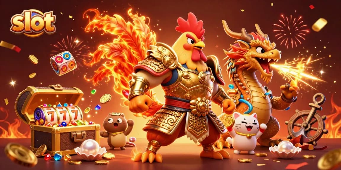 Experience thrilling slot action with dynamic characters amidst vibrant casino elements.