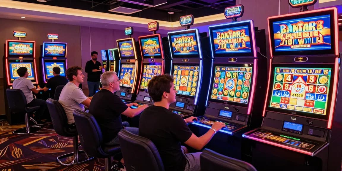 Players enjoying bonus buy slots in a lively online casino atmosphere.
