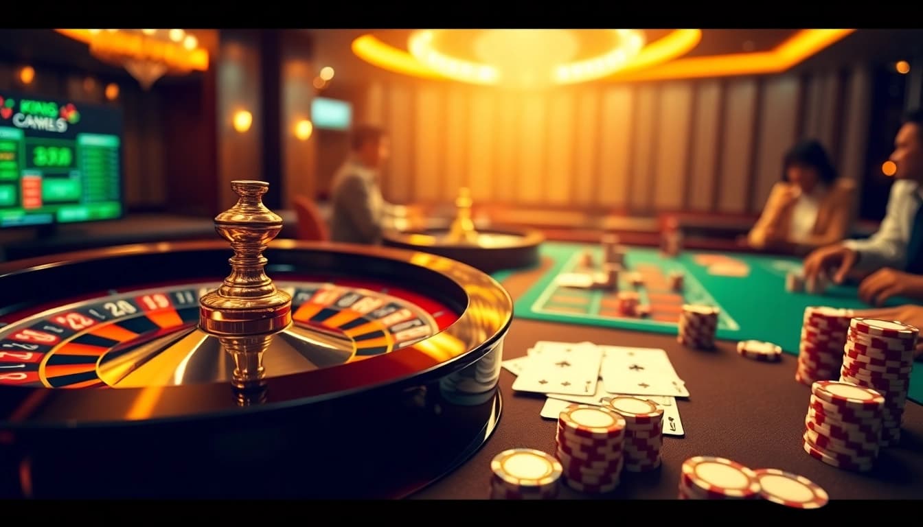 Playing poker and enjoying an exciting moment at King88 casino's vibrant gaming table.