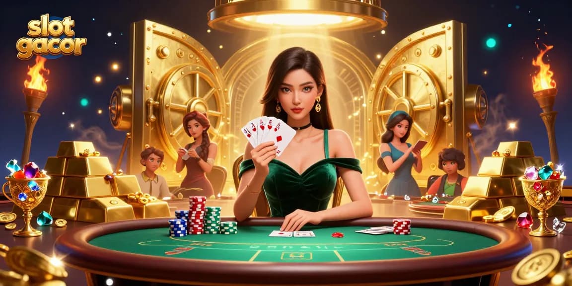 Experience high-stakes action with slot gacor games at a luxury casino table.