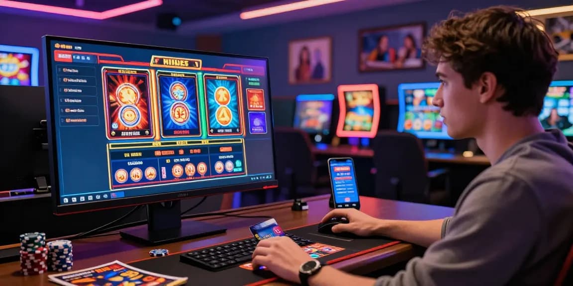 Engaging online gaming setup showcasing casinos that accept credit cards with vibrant games and secure payment options.