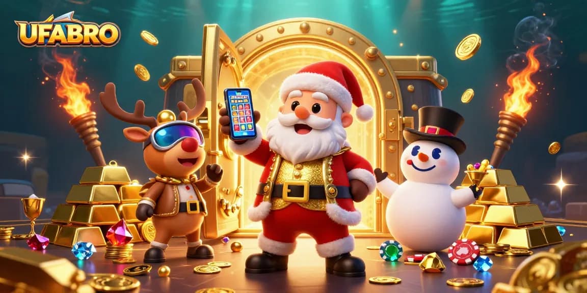 Experience thrilling jackpots at UFABRO with a festive casino scene filled with rich treasures.