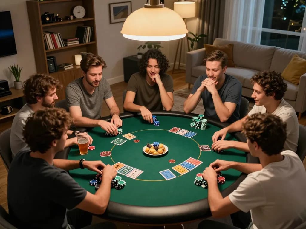 Engaging players in Texas Hold'em at home while using the Jeetbuzz Download App for a thrilling poker night.