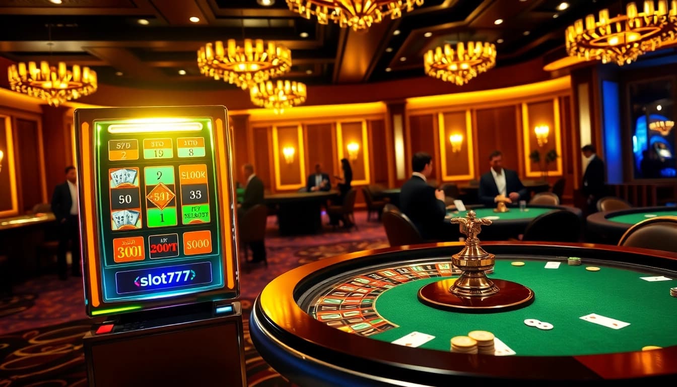Experience thrilling gameplay at slot777 with vibrant visuals of casino excitement.