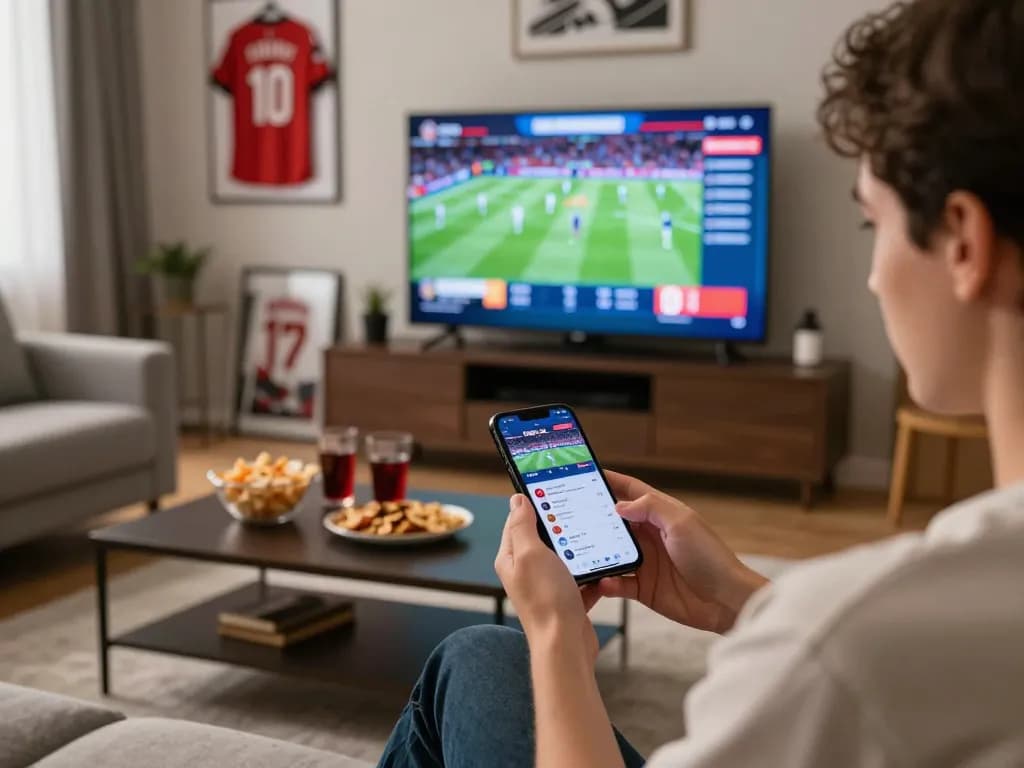Engaging betting action on the 88aa sports app in a cozy living room setting.
