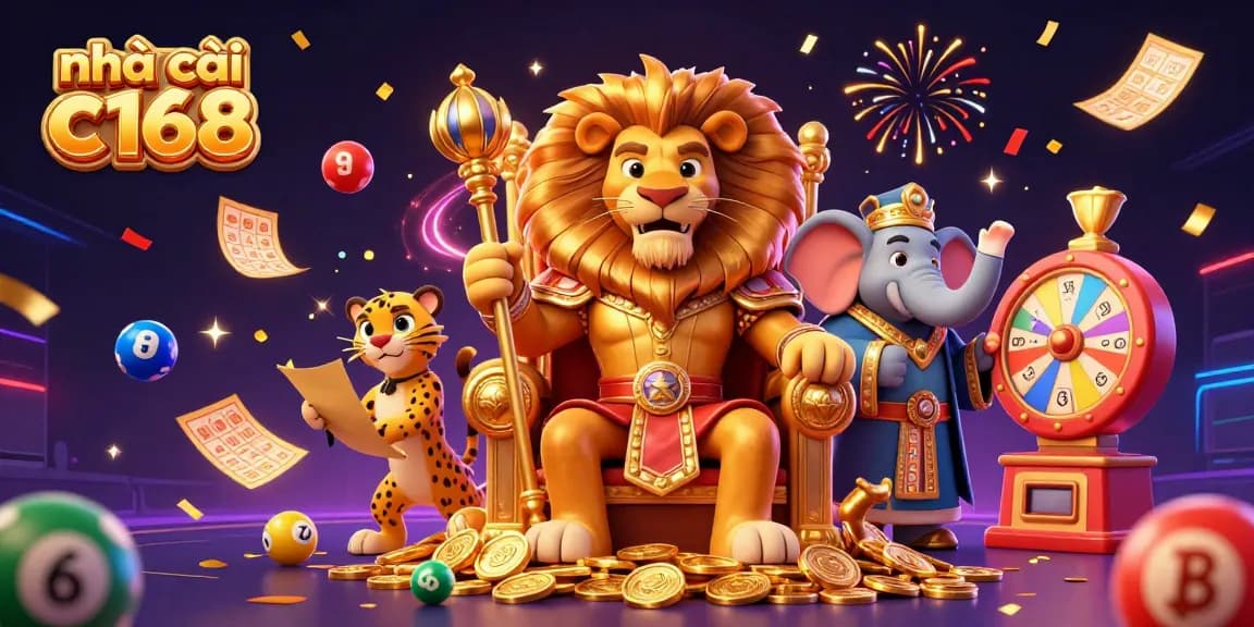 Experience the thrill with nhà cái c168 in a vibrant casino scene featuring animated characters and game elements.