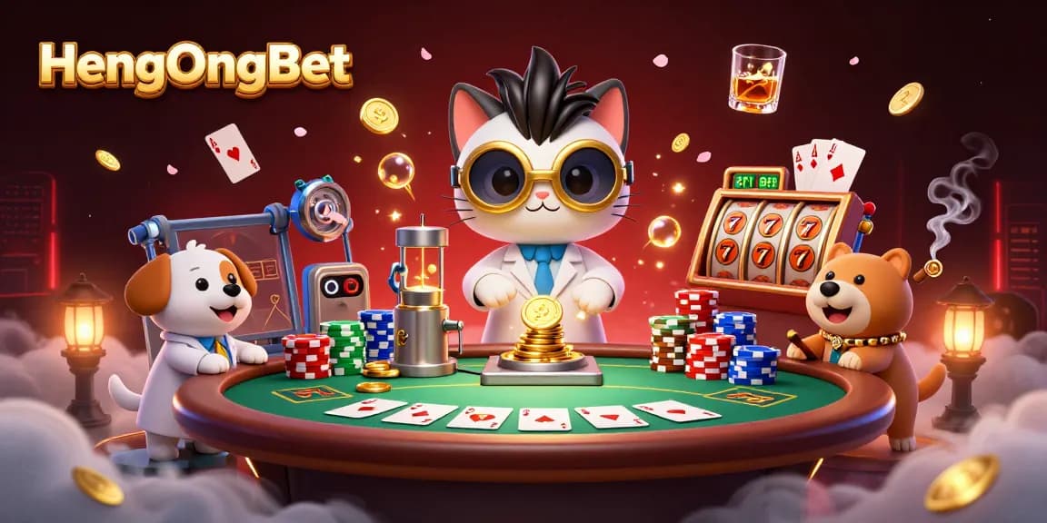 Experience thrilling gameplay with HengOngBet's immersive casino scene filled with excitement.