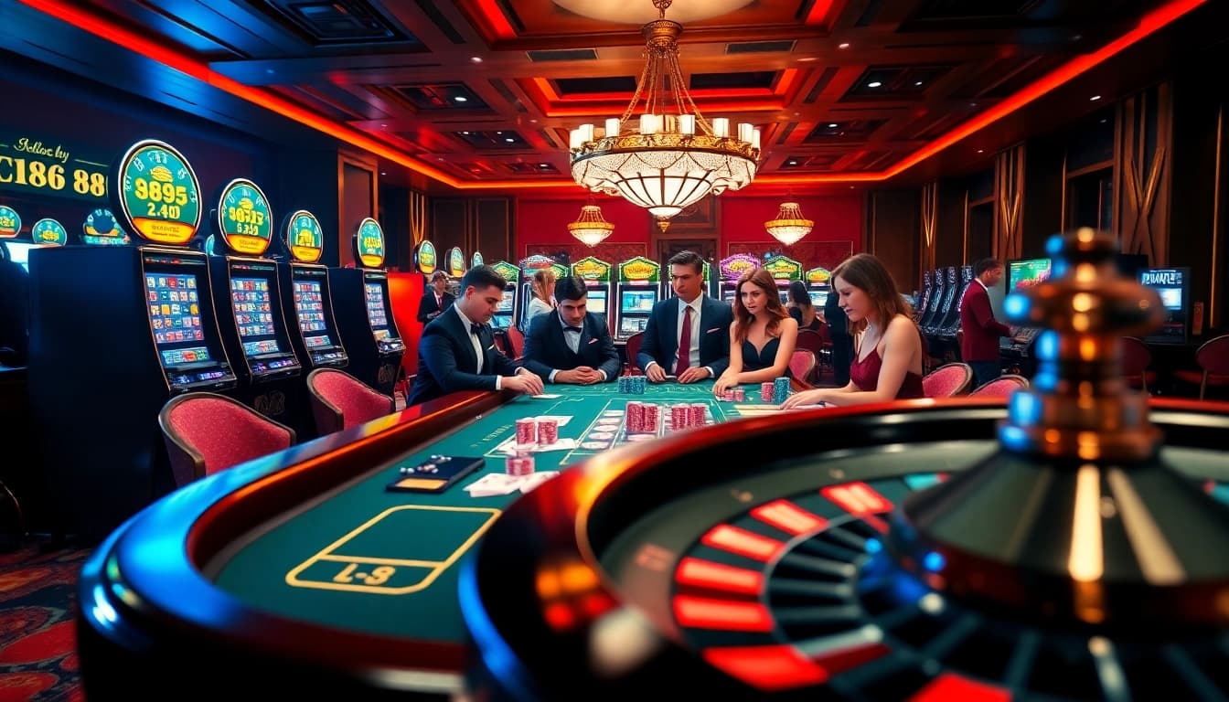Play exciting poker at LC88 casino with vibrant tables and thrilling atmosphere.