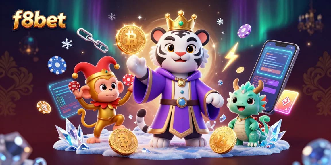 Join the excitement at f8bet where the playful characters embrace online gaming adventure!