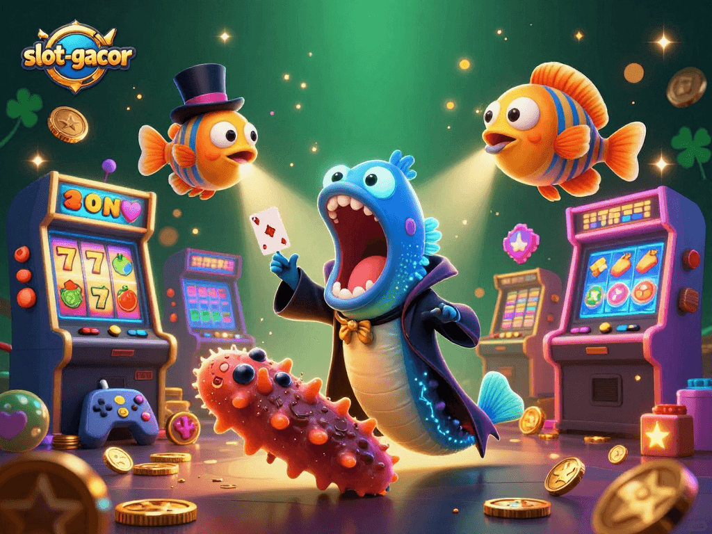 Engage in thrilling gameplay at slot-gacor with unique characters and vibrant casino elements.
