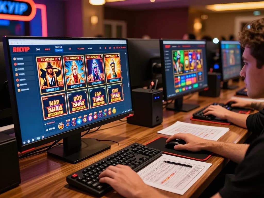 Engaging online gaming session on RIKVIP platform showcasing popular casino games and betting strategies.