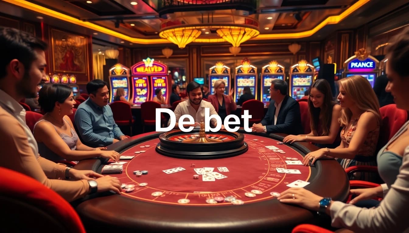 Experience the excitement of betting at DEBET, where players engage in thrilling casino games.