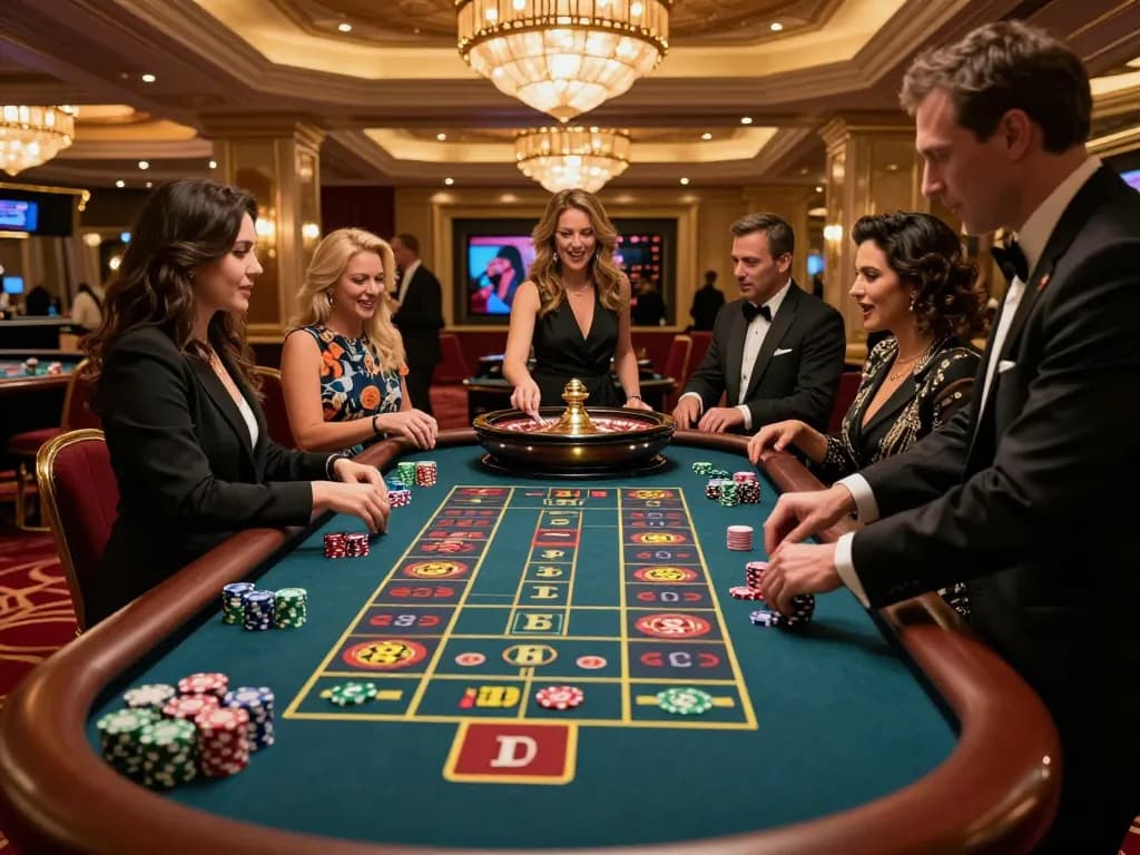 Exciting roulette gameplay scene at taixiusunwin.art with players engaged in strategic betting.