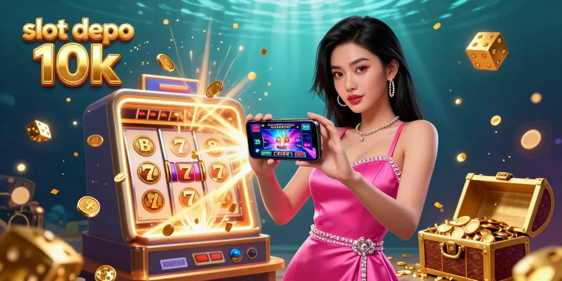 Engage with slot depo 10k through a vibrant digital scene showcasing casino action and excitement.