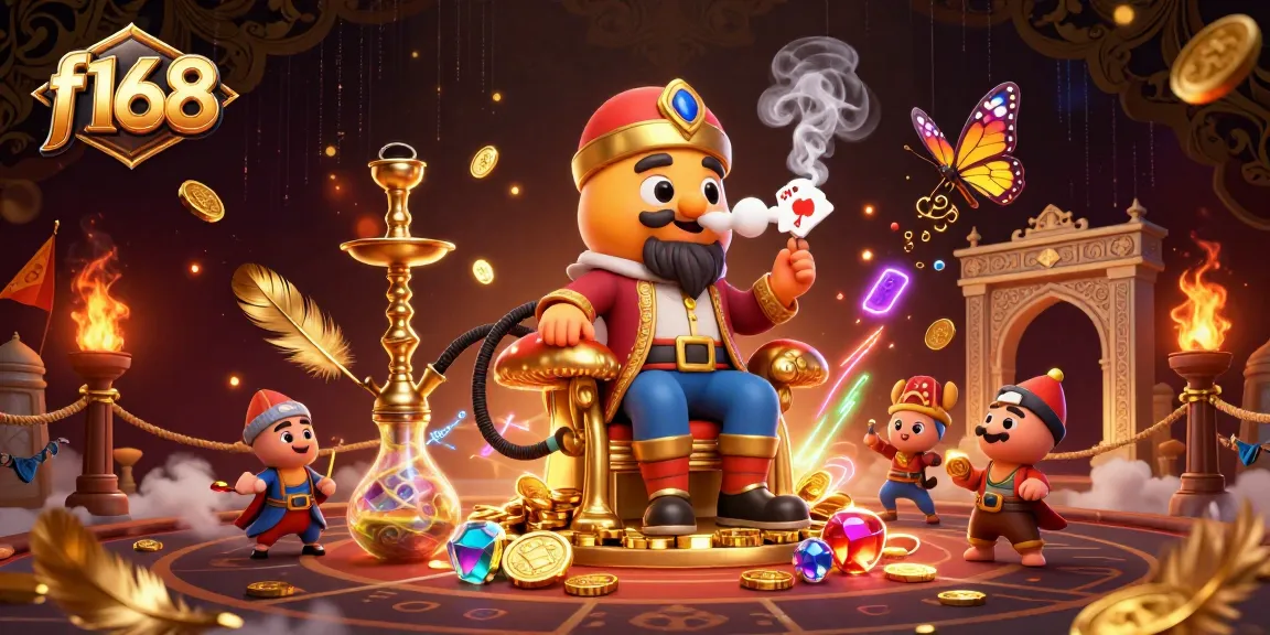 Engage in thrilling gameplay at f168 with a vibrant 3D casino scene highlighting poker elements.
