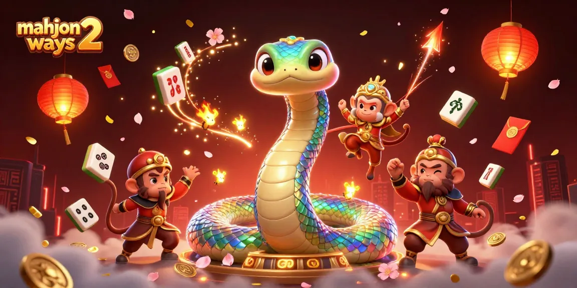 Engage with mahjong ways 2 in a vibrant, dynamic 3D casino scene featuring lucky symbols and colorful characters.