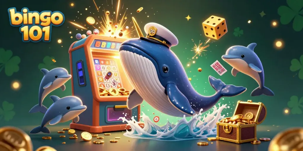 Engage in bingo 101 excitement with a lively scene of characters and games