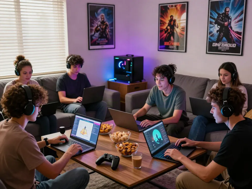Players enjoying a gaming night together using the A80 website on multiple devices.