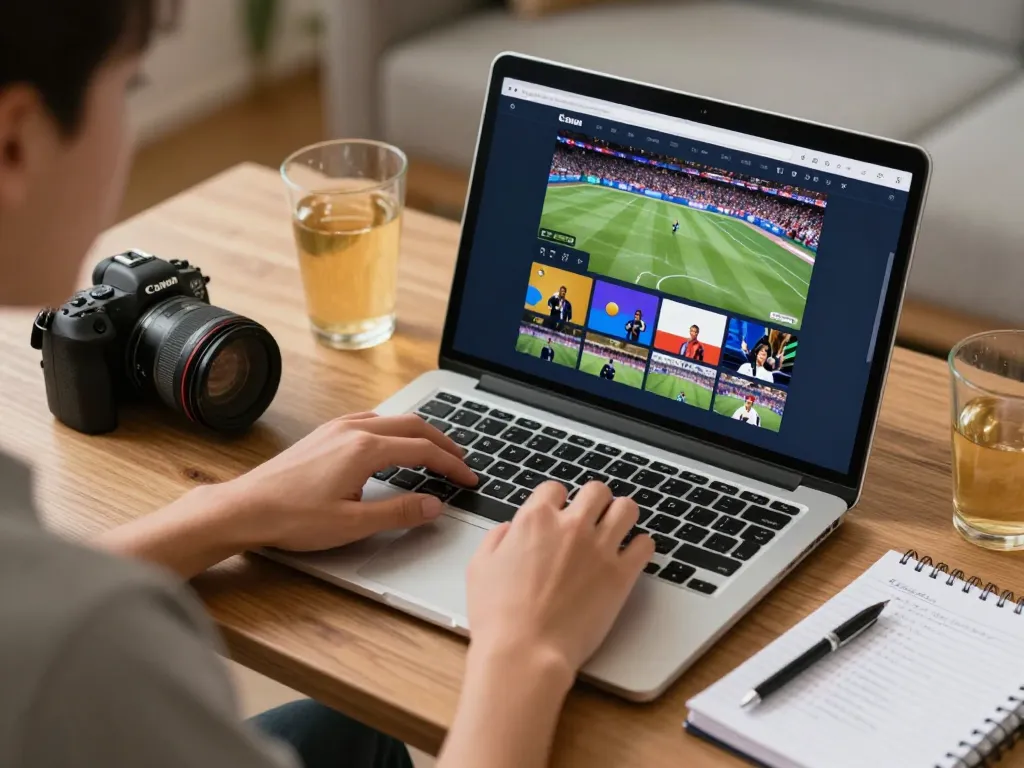 Engaging in sports betting through ทางเข้า m114 with live odds displayed on a laptop during an exciting game day
