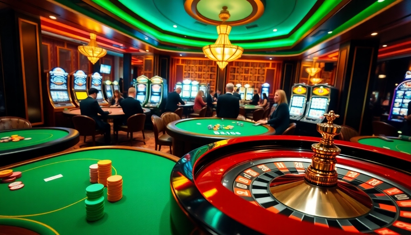 Players strategizing at poker tables inside the luxurious atmosphere of https://388bet.miami/ casino.