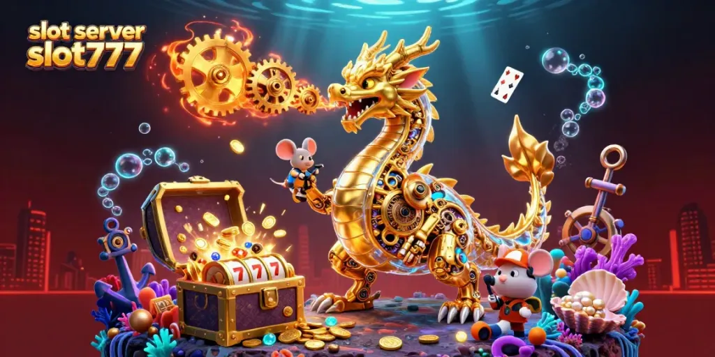 Mainkan slot server slot777 dengan tema naga berbiomekanik, penuh keajaiban seru dan visual mencolok.