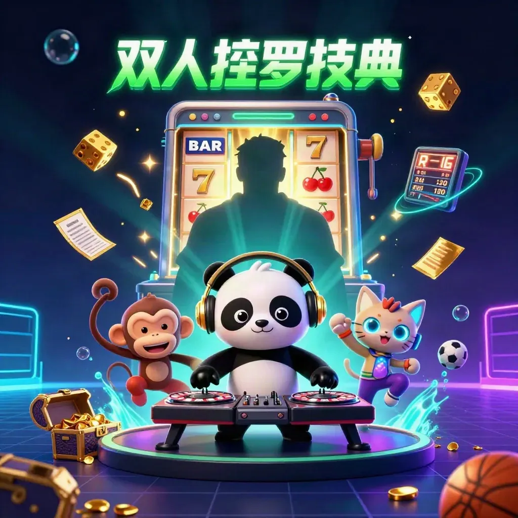 DJ panda, breakdancing monkey, and rave kitten amid jackpot bursts, gold, and neon casino light.