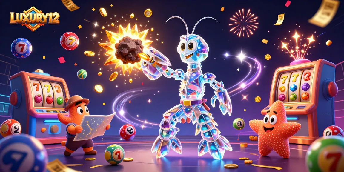 LUXURY12 offers exhilarating slot gaming experiences with vibrant characters, coins, and jackpot elements depicted in a lively 3D scene.