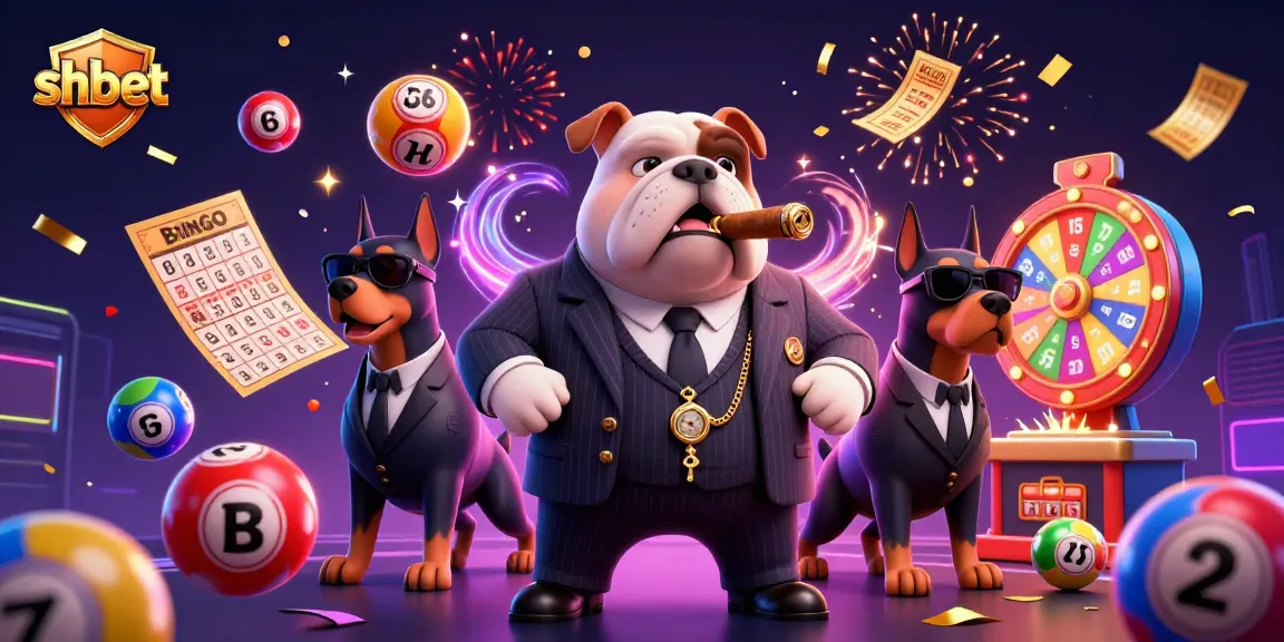 Experience exciting shbet casino action with a vibrant scene featuring a mafia bulldog and lottery elements.