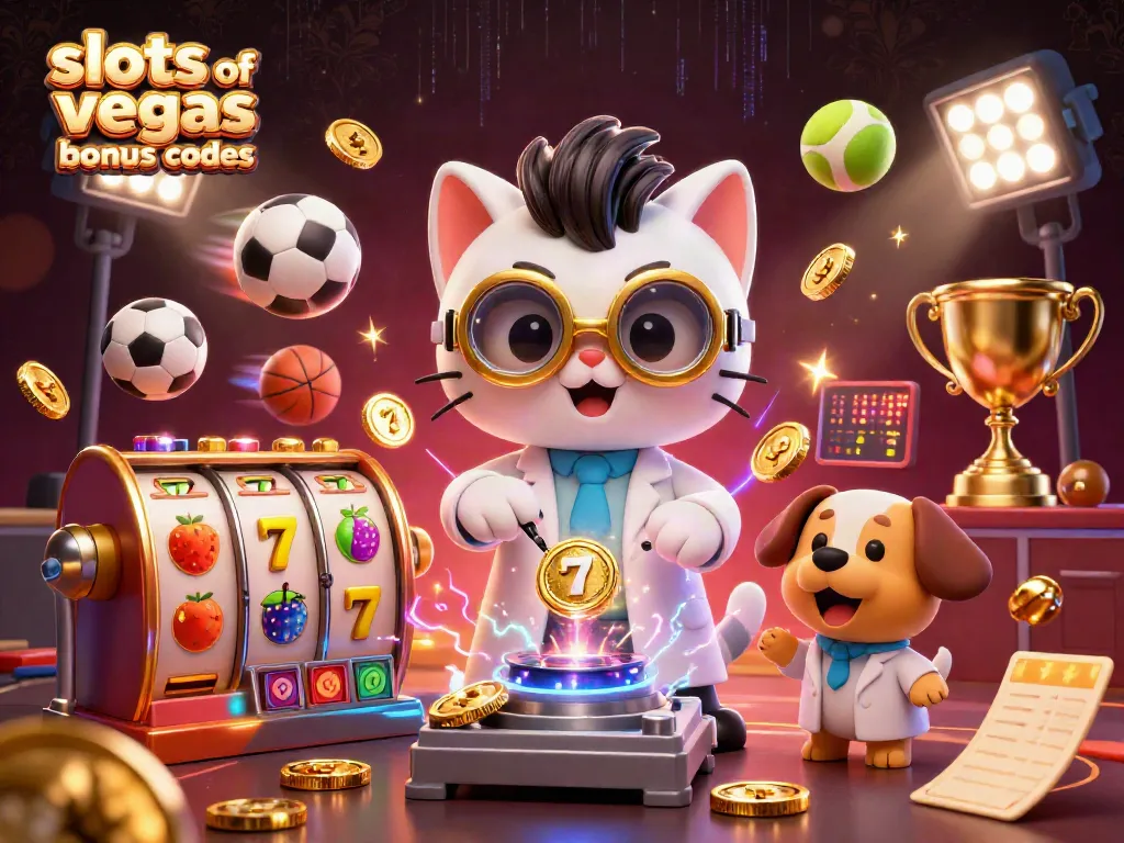 Get winning insights with Slots of Vegas bonus codes in an exciting 3D casino scene.