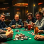 Players engaged in a competitive Poker Game in a lively casino environment, showcasing strategy and excitement.