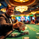 Engage in thrilling games at Blackjack Casino with a skilled dealer and vibrant atmosphere.