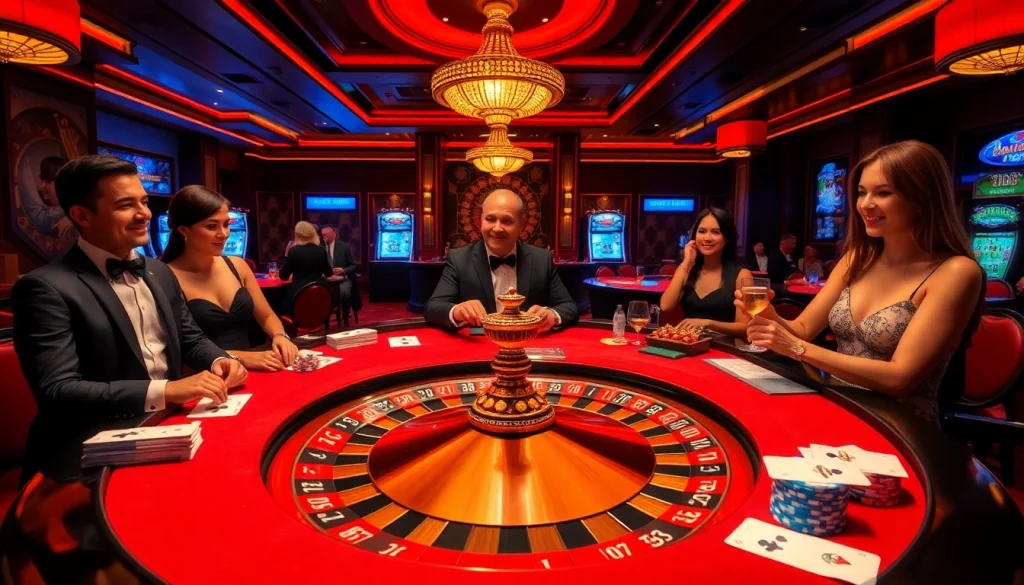 Experience thrilling gameplay at https://lc88.sbs/ with vibrant casino tables and glamorous gamblers.