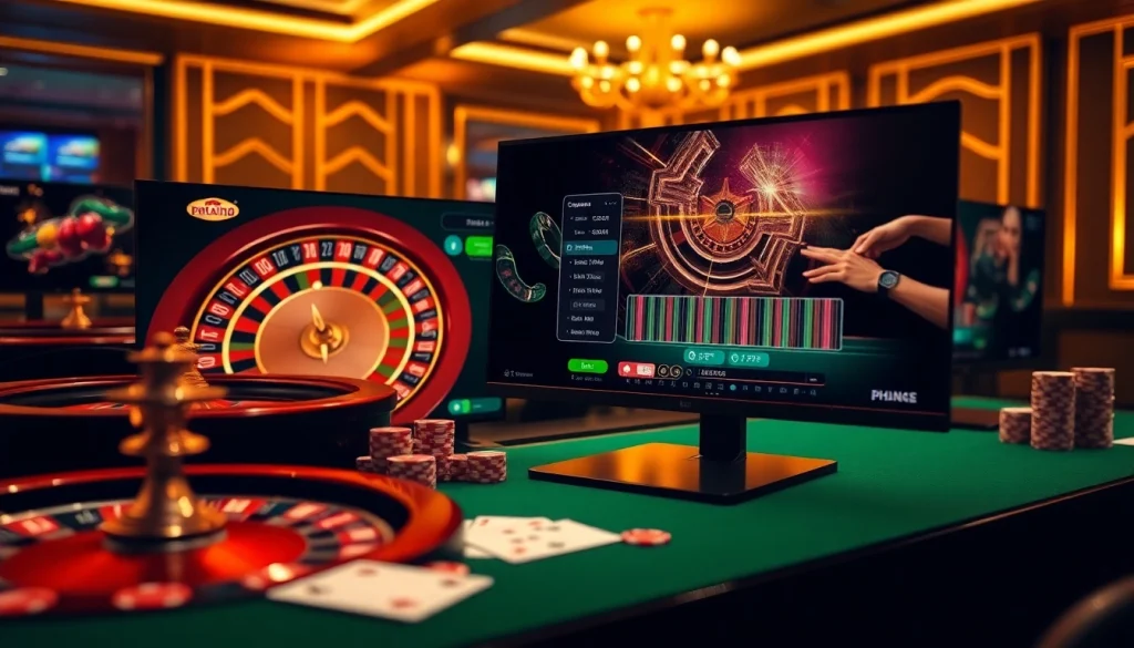 PHTAYA.AC showcasing an exciting online casino scene with poker chips and roulette wheels.