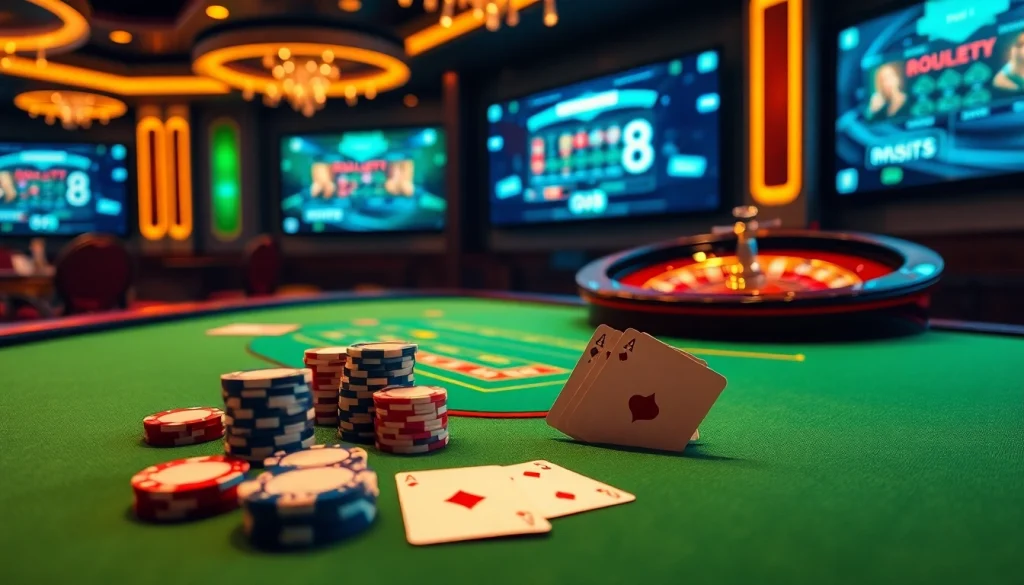 Casual gamblers strategizing their winning moves at a go8-themed casino table.