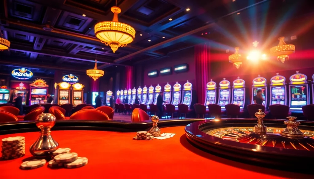 Engaging players in the i b52 club surrounded by vibrant casino elements.