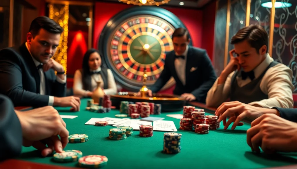 Experience luxury gambling at https://kk55.fit/ with an exhilarating poker scene showcasing chips and cards.