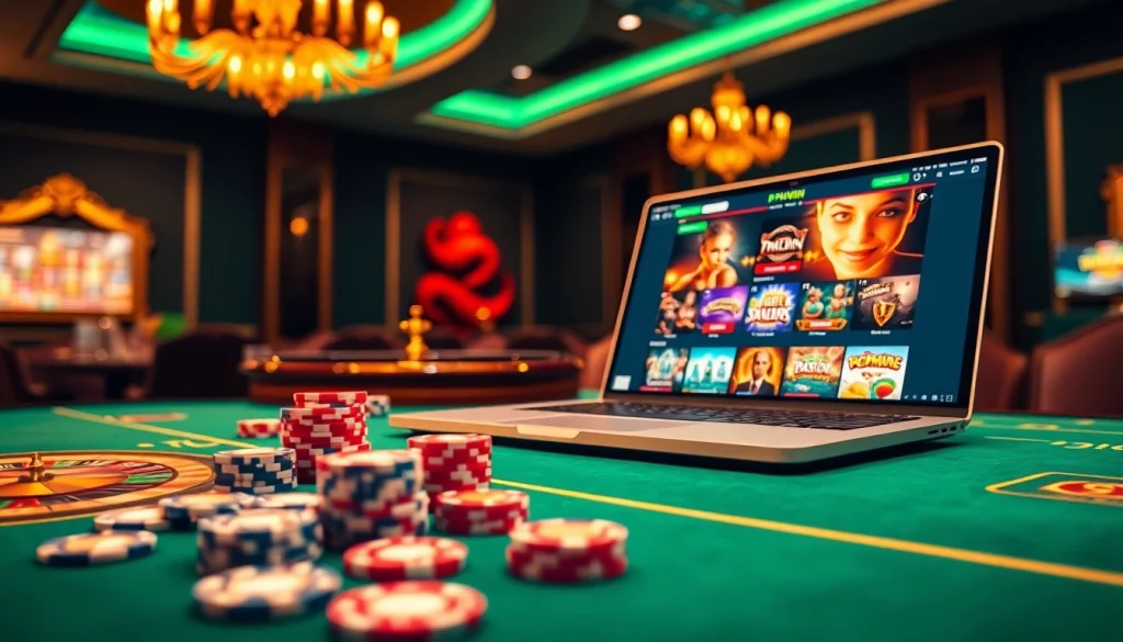 Experience excitement with PHWIN online gaming at a luxurious casino table