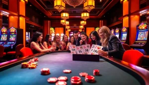 BingoPort promo code highlighted as players enjoy an exciting bingo game in a luxurious casino setting.